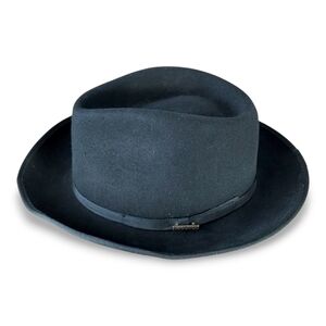 Vintage Woolrich Black Wool Felt Fedora | Crushable | 58 - 60 cm